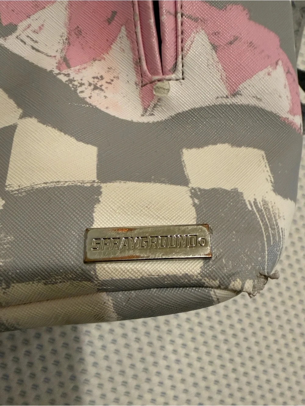 Sprayground limited edition Shark-Print Gray & Pink Backpack w/ tags